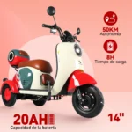 Motobici Eléctrica Honey Whale V1 Rojo - Imagen 4