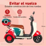 Motobici Eléctrica Honey Whale V1 Rojo - Imagen 6